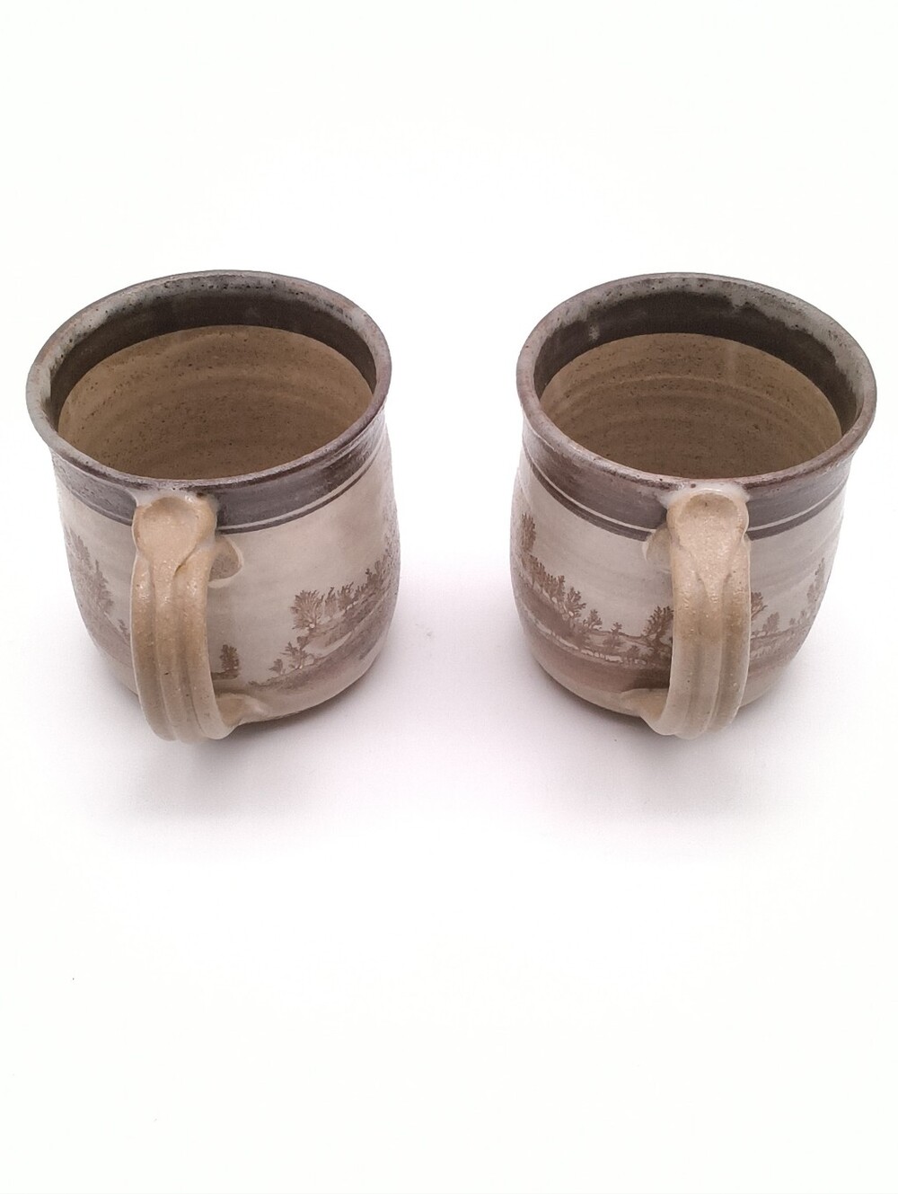 Vintage Signed Studio Pottery Stoneware Mugs - Set of 2 - Picture 6 of 9
